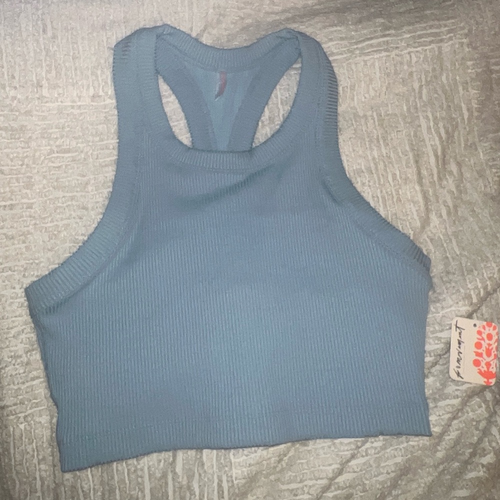 Free People Game Time Cami racer back cropped rib tank top new with tags